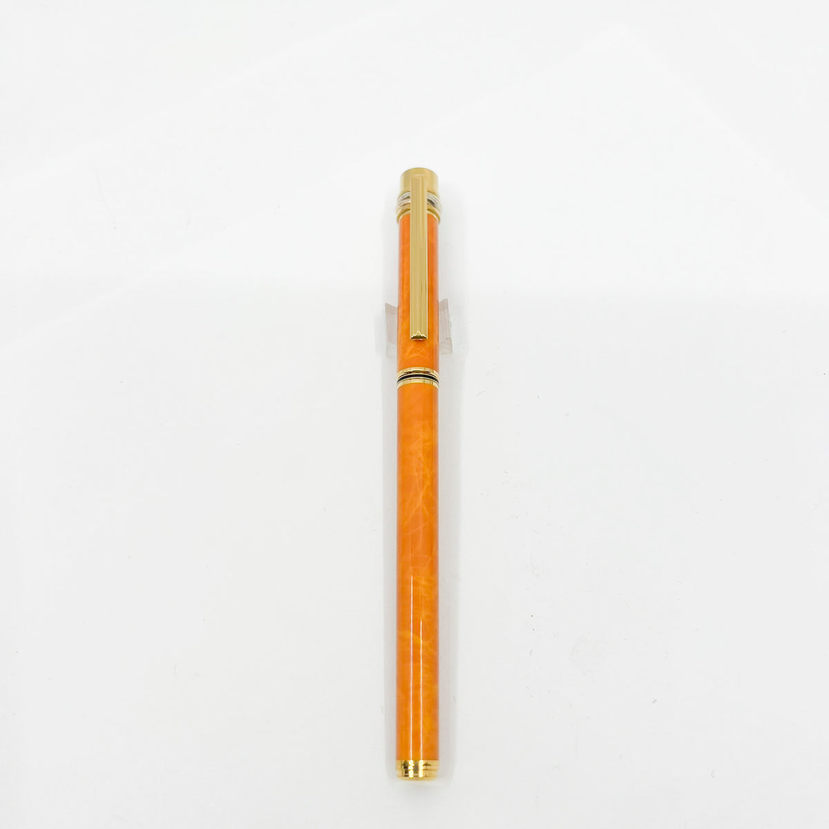 Cartier Marbled Orange Must de Cartier Fountain Pen - Fine 18kt Gold Nib - RARE & SOUGHT AFTER!