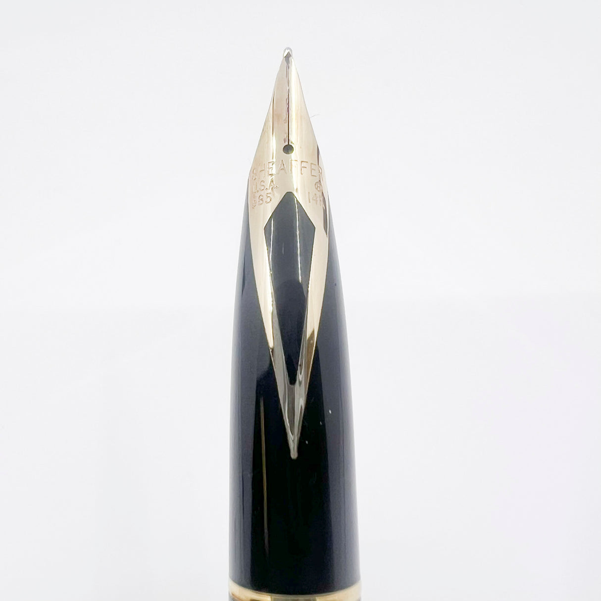 Sheaffer Full-Size Targa Sterling Silver Etched Vertical Stripes Fountain Pen - Medium 14kt Gold Nib