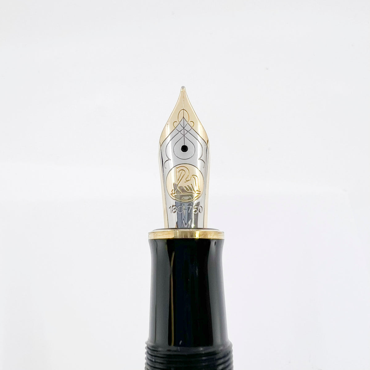 Pelikan M800 Black/Red Striped Fountain Pen - The Original! - Medium 18kt Gold Nib