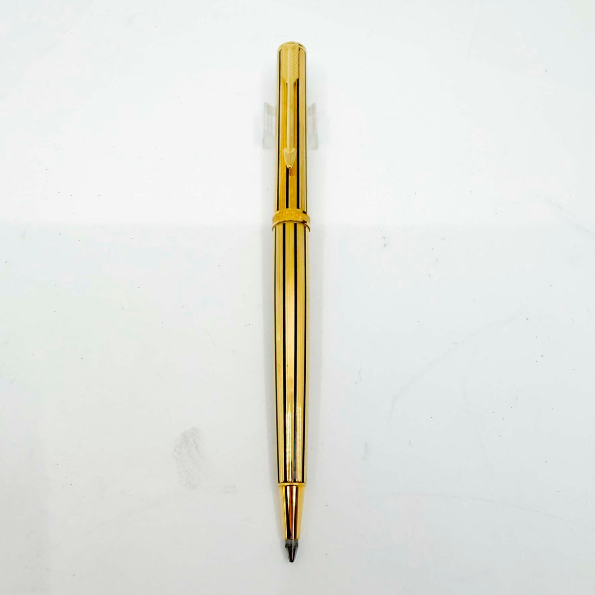 Parker Premier "Athenes" Gold-Plated/Black Lacquered Lines Ballpoint Pen - Circa 1980's