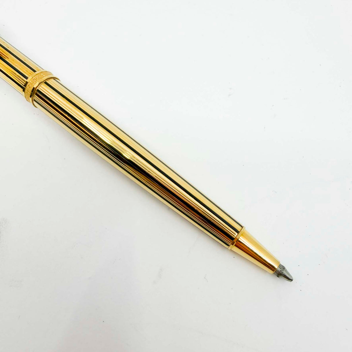 Parker Premier "Athenes" Gold-Plated/Black Lacquered Lines Ballpoint Pen - Circa 1980's
