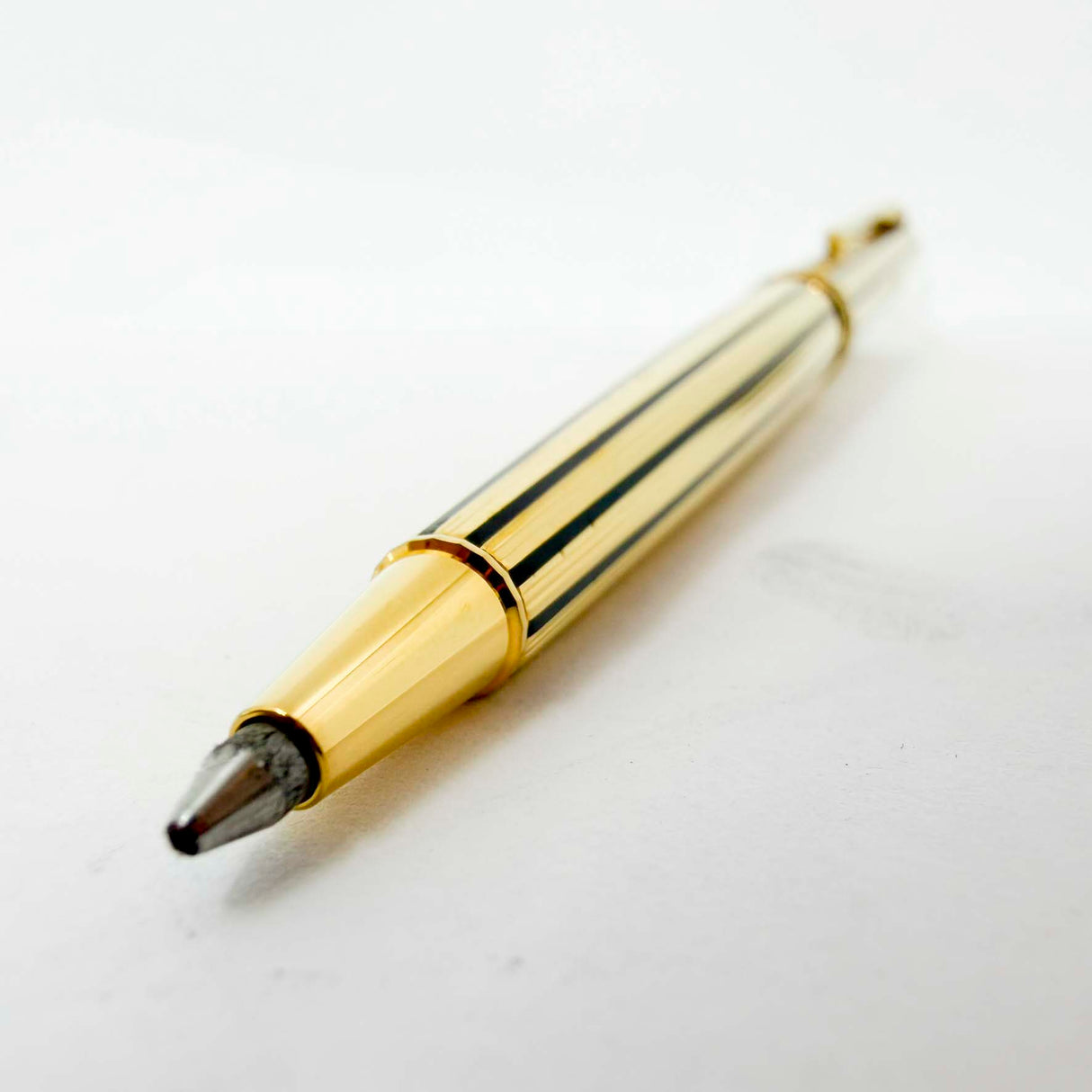 Parker Premier "Athenes" Gold-Plated/Black Lacquered Lines Ballpoint Pen - Circa 1980's