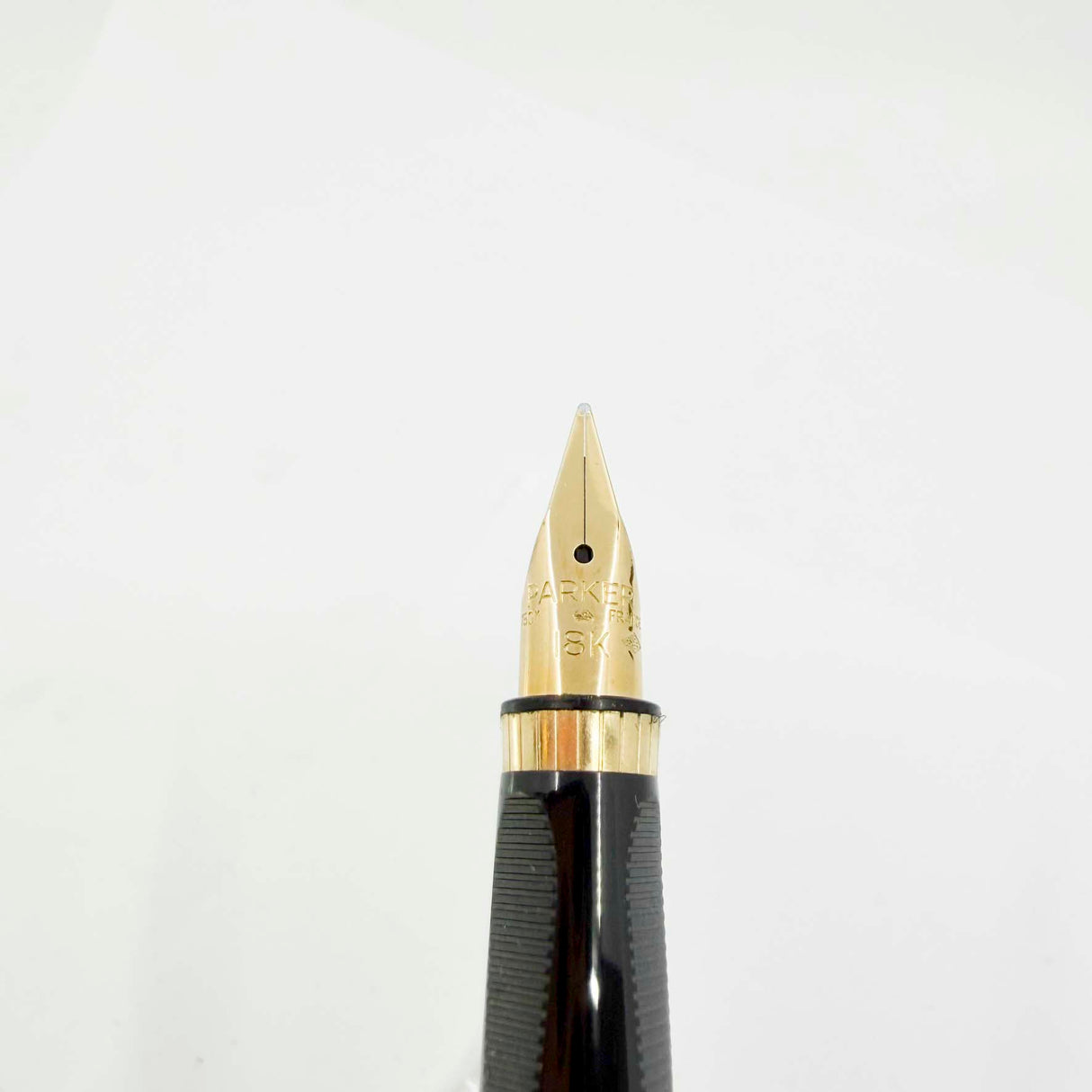 Parker Premier Sterling Silver Cisele Cross Hatch Fountain Pen - Circa 1980's - Medium 18kt Gold Nib