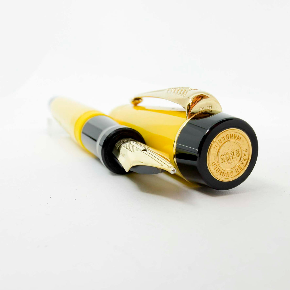 Parker Duofold Centennial Mandarin Yellow Limited Edition Fountain Pen - Medium 18kt Gold Nib