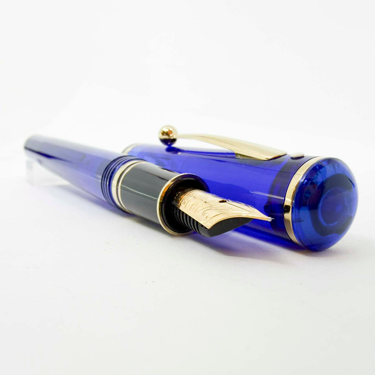 Sheaffer for Levenger Translucent Mediterranean Blue Connaisseur Fountain Pen - Fine 14kt Gold Nib