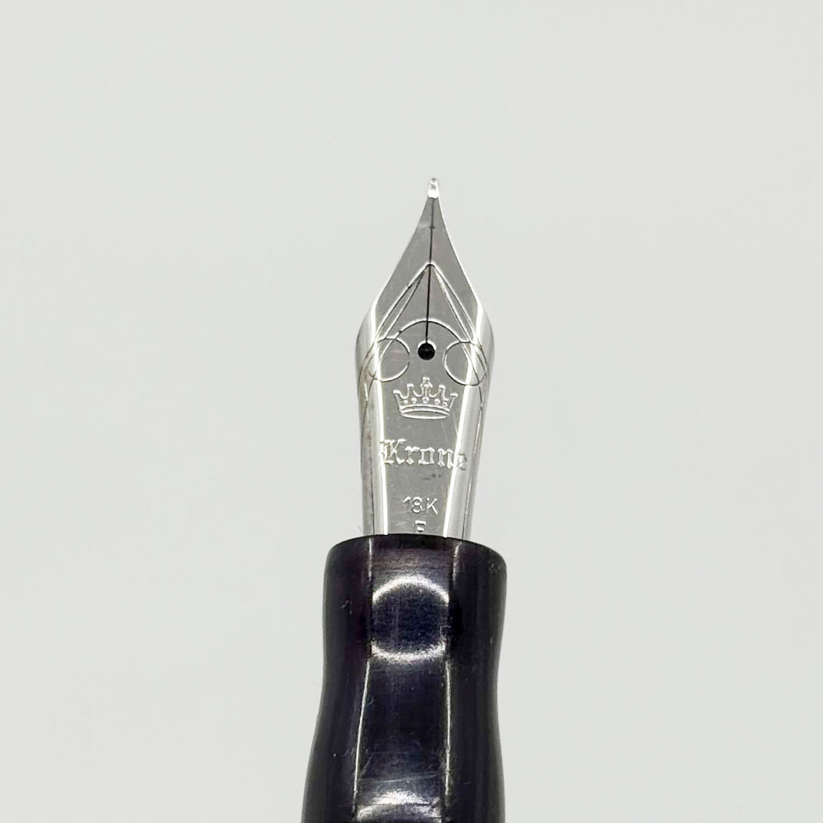 Krone Boulder Purple Haze Celluloid Fountain Pen - Fine 18kt Gold Nib