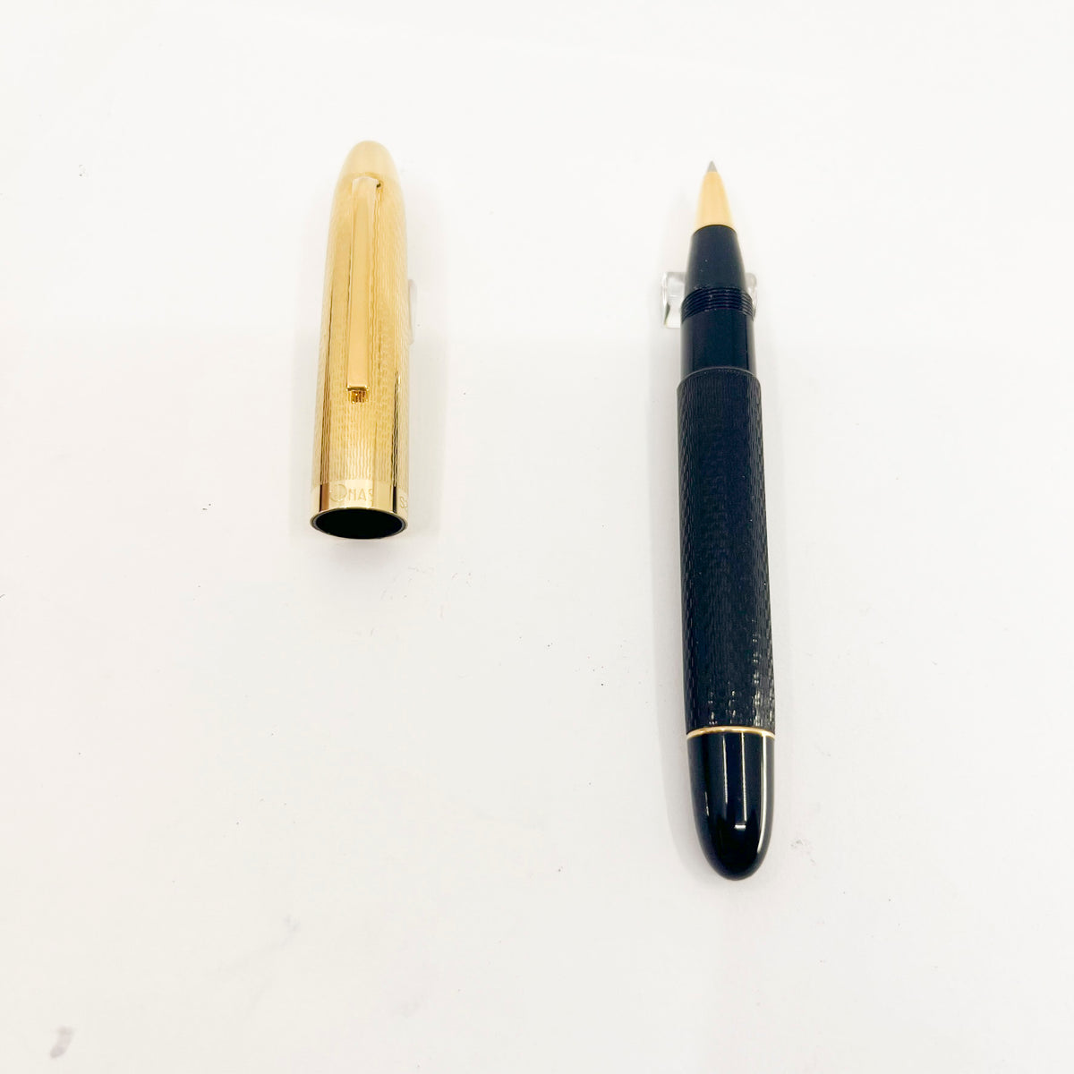 OMAS S2001 Ogiva Rollerball - Gold Vermeil Cap & Black Guilloched Barrel