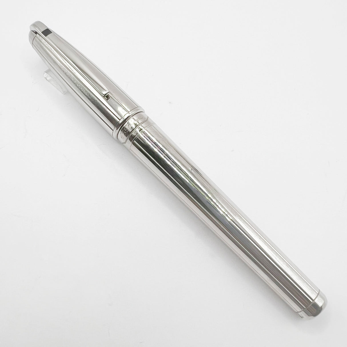 S. T. Dupont Orpheo (Largest Size) Palladium Plated Fountain Pen - Fine 18kt Gold Nib