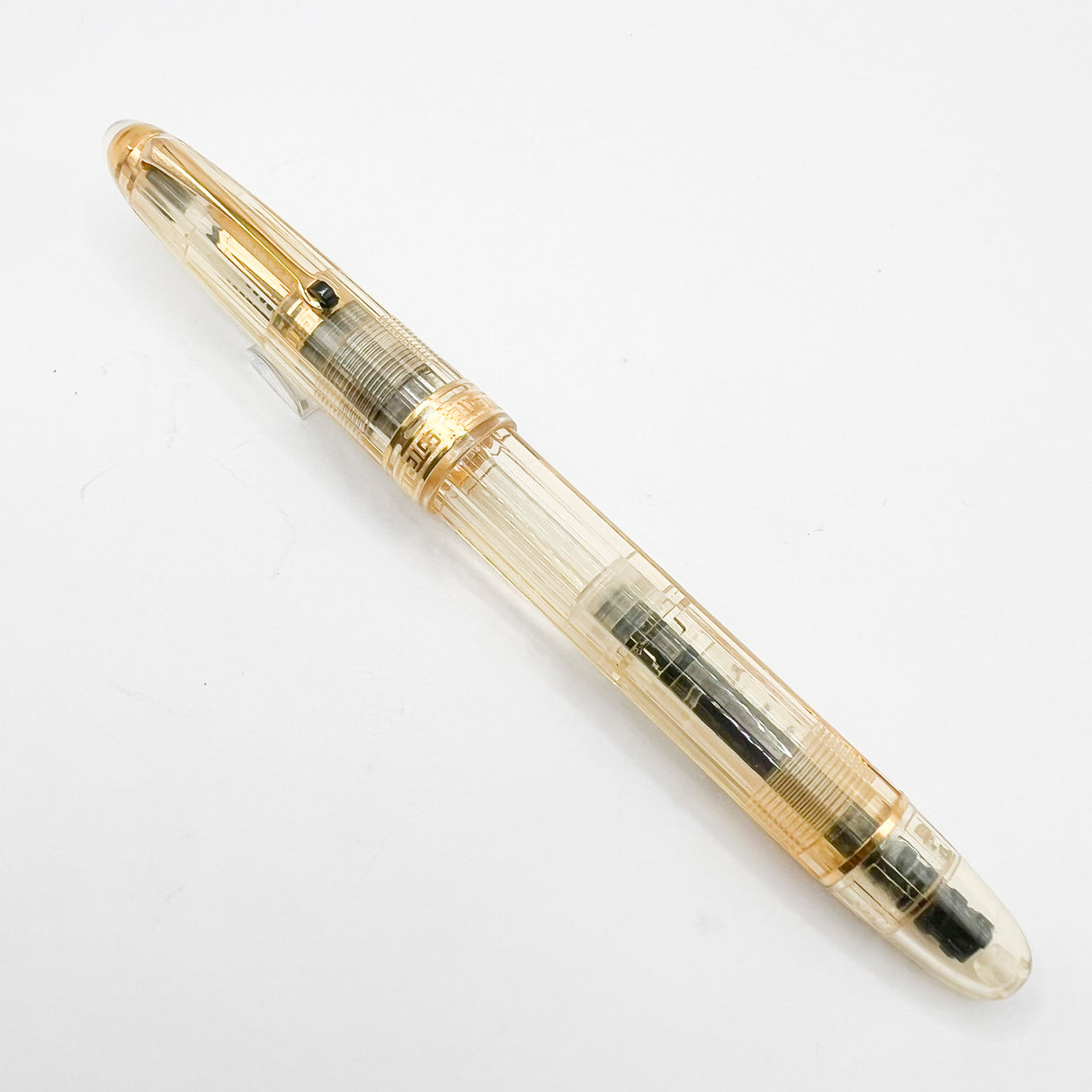 OMAS Ogiva Transparent Fluted Demonstrator Fountain Pen - Broad 18kt Gold Nib