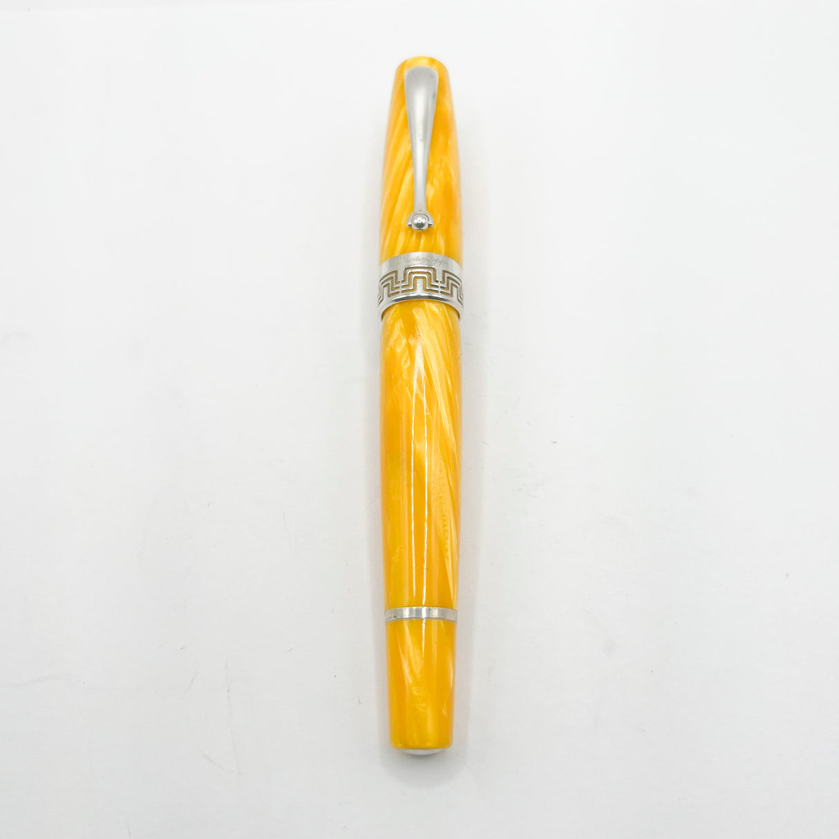 Montegrappa Miya Lustrous Yellow Celluloid Fountain Pen - Medium 18kt Gold Nib