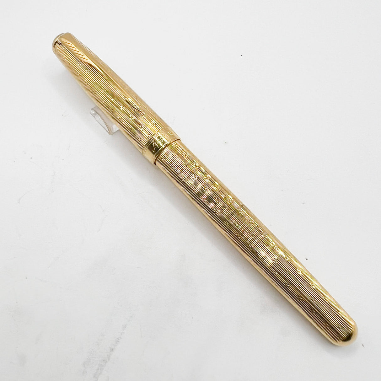 Parker Sonnet Gold-Plated Chiseled Fountain Pen - Medium 18kt Gold Nib