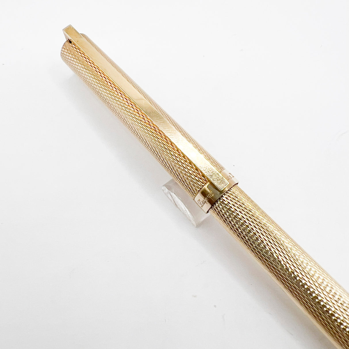 S.T. Dupont Full Covered Gold-Plated Barleycorn Classic Fountain Pen- Medium 18kt Gold Nib