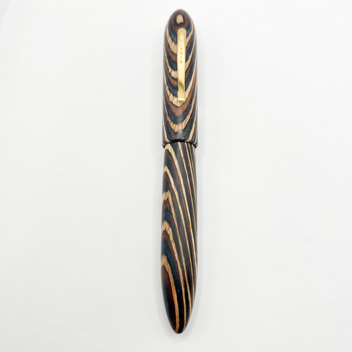 Oldwin (France) Oversized Wood Spina Fountain Pen - Flexible Large #8 Medium 18kt Gold Nib