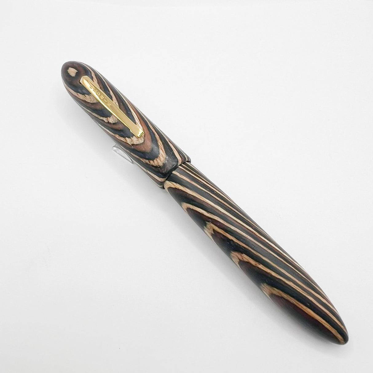 Oldwin (France) Oversized Wood Spina Fountain Pen - Flexible Large #8 Medium 18kt Gold Nib