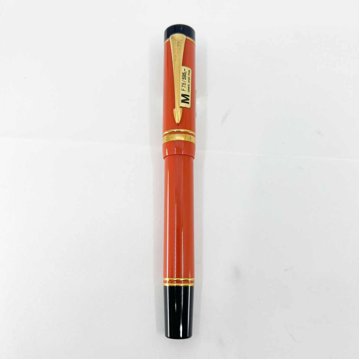 Parker Iconic "Big Red" (Orange) Duofold Centennial (Largest Size) Fountain Pen - Medium 18kt Gold Nib (Circa 1995)