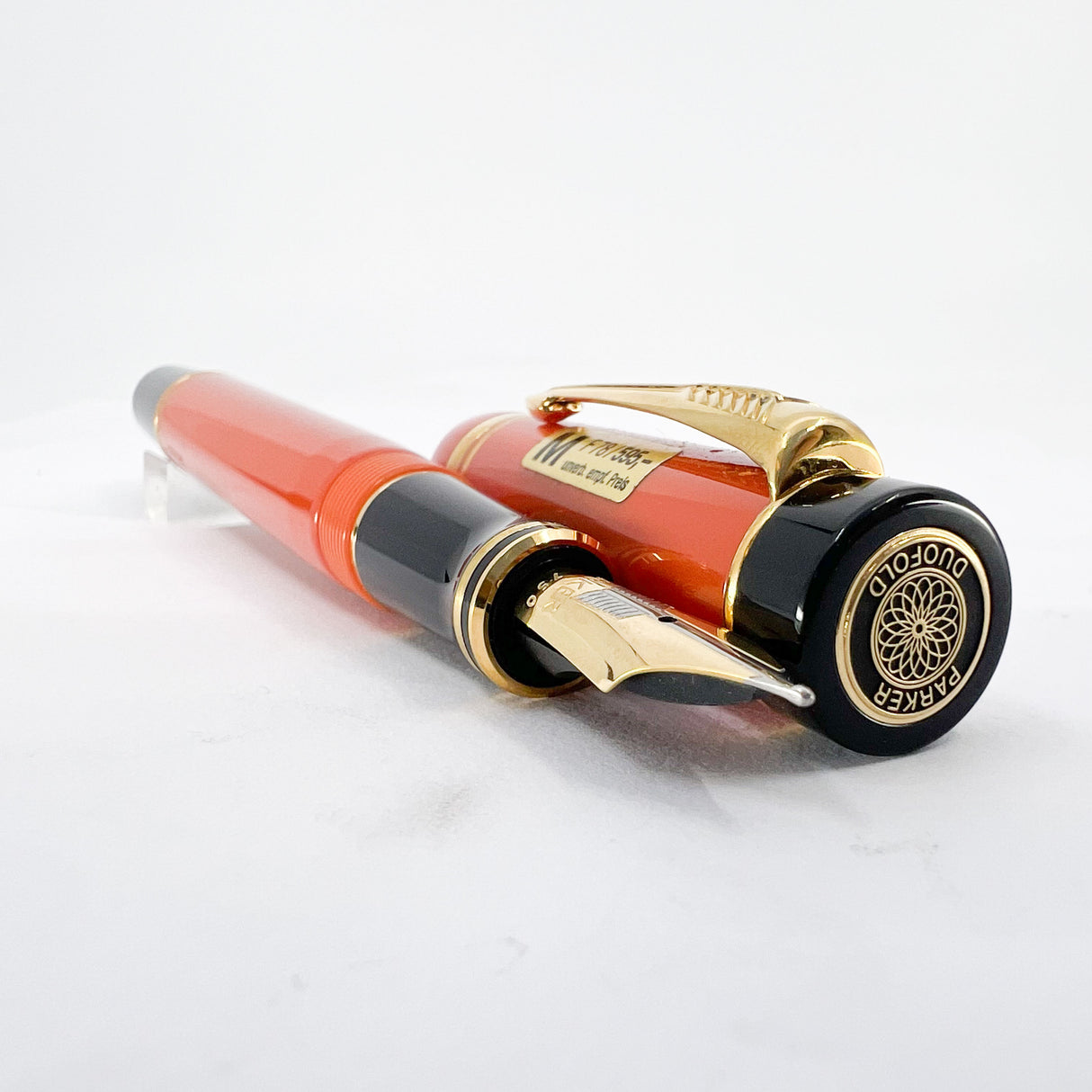 Parker Iconic "Big Red" (Orange) Duofold Centennial (Largest Size) Fountain Pen - Medium 18kt Gold Nib (Circa 1995)