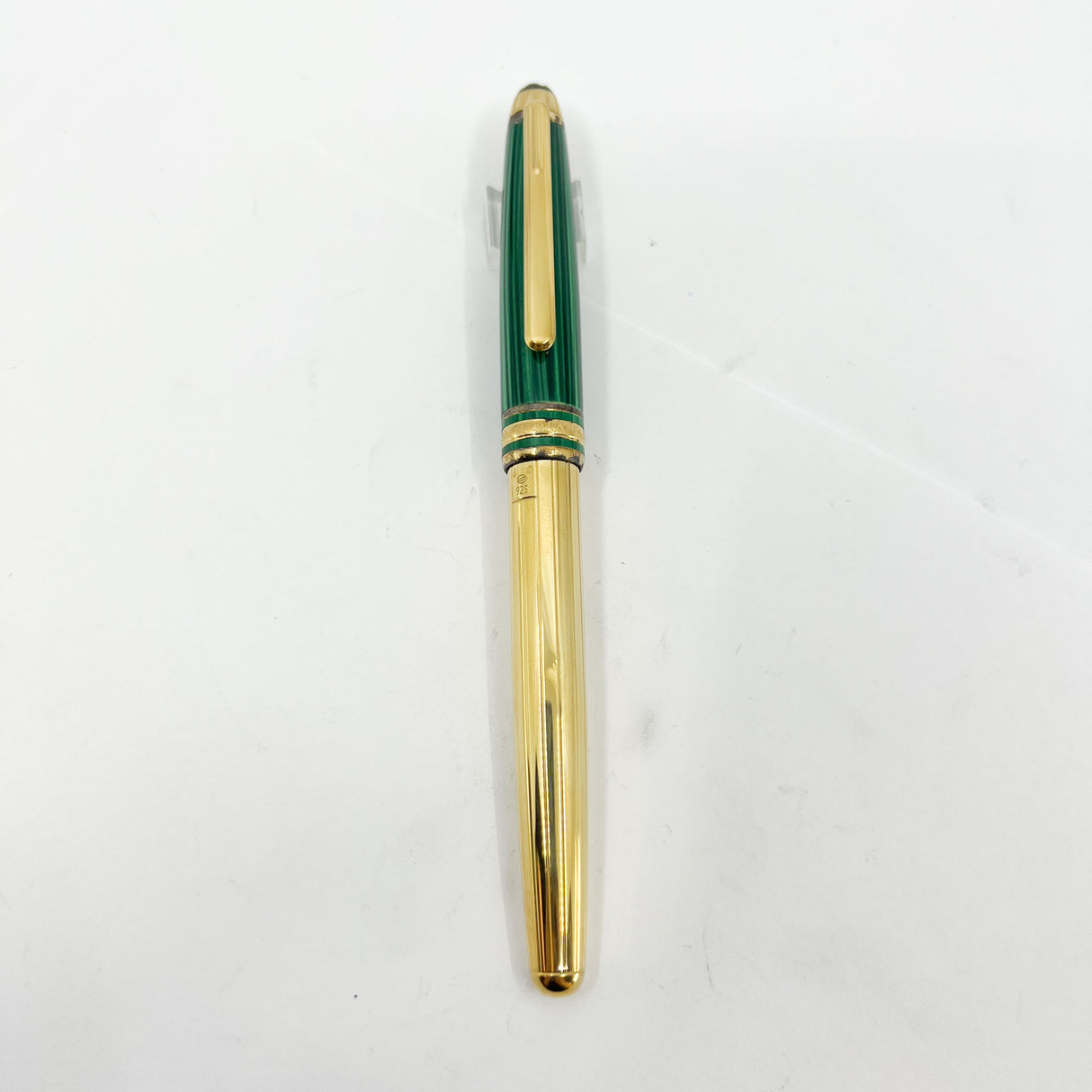 Montblanc Meisterstuck Solitaire Czar Nikolai Classique 144 Malachite Cap/Vermeil Barrel Fountain Pen