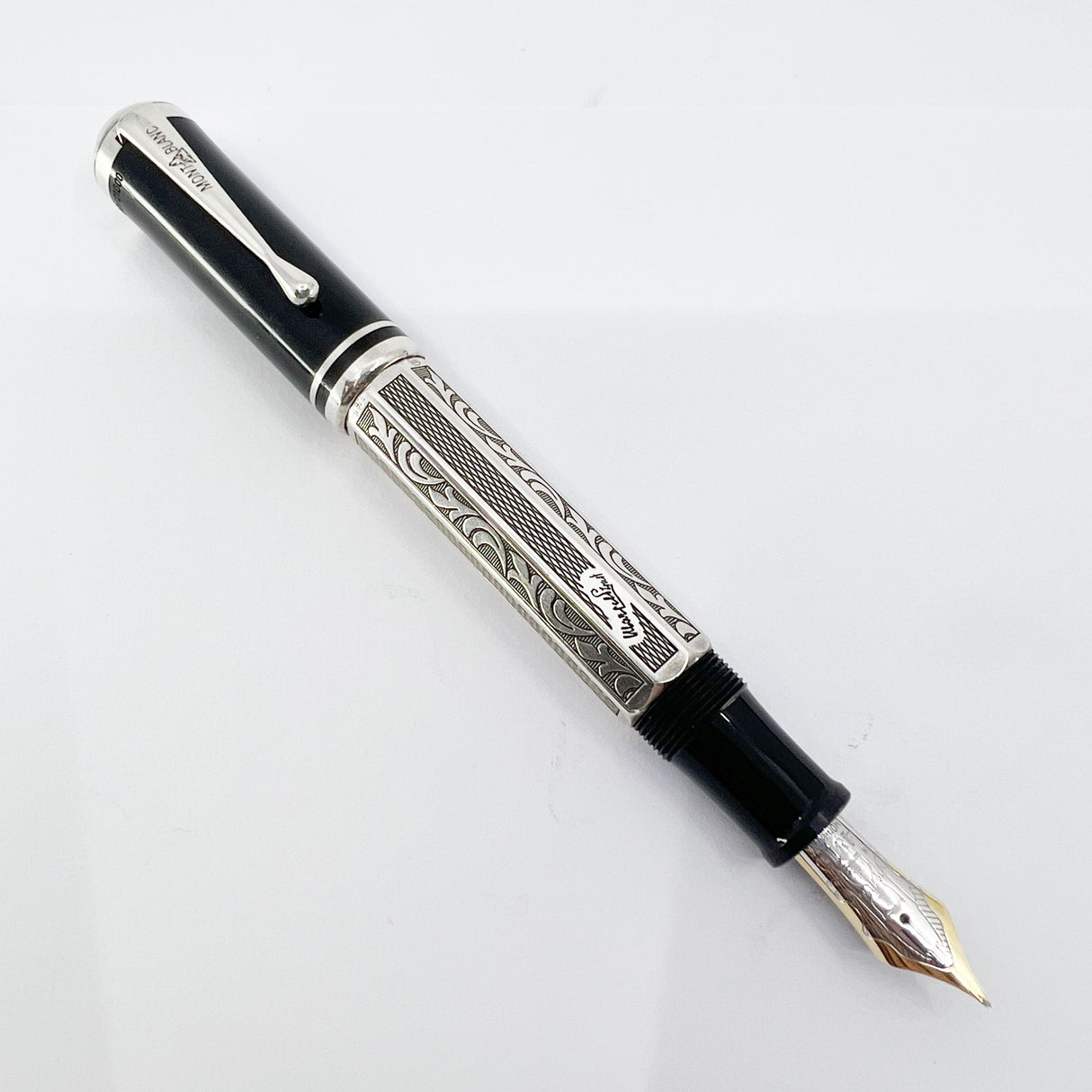 Montblanc Marcel Proust Writer Series Sterling Silver Fountain Pen - Fine 18kt Gold Nib