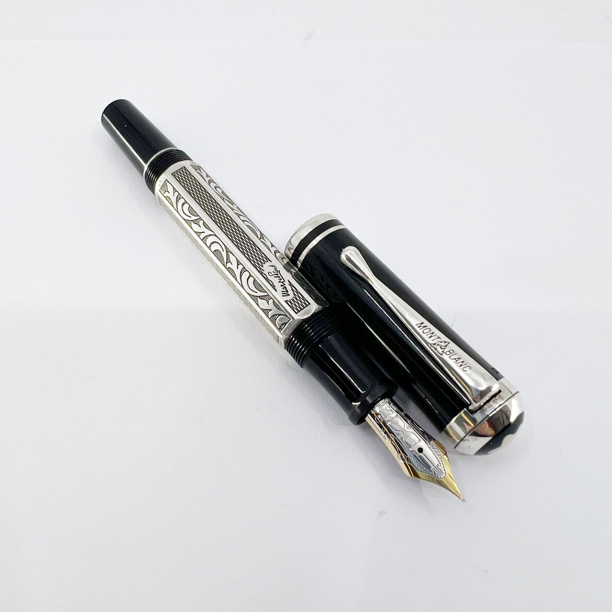 Montblanc Marcel Proust Writer Series Sterling Silver Fountain Pen - Fine 18kt Gold Nib