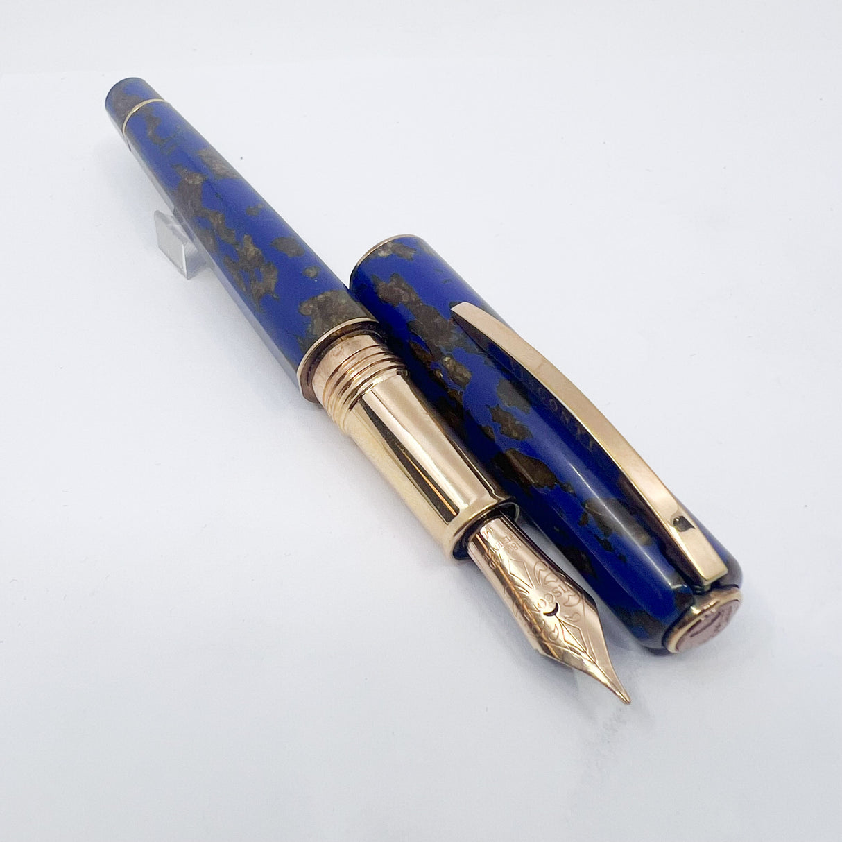 Visconti "Caesar's Firenze" Blue & Gold "Titanic" Celluloid Limited Edition Fountain Pen - Flexible Medium 18kt Gold Nib