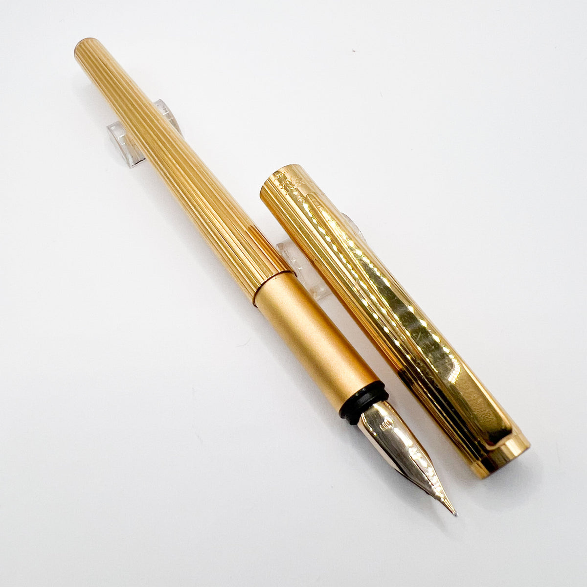 Montblanc Noblesse Gold-Plated Fluted Vertical Lines Fountain Pen - Extra Fine 14kt Gold Nib