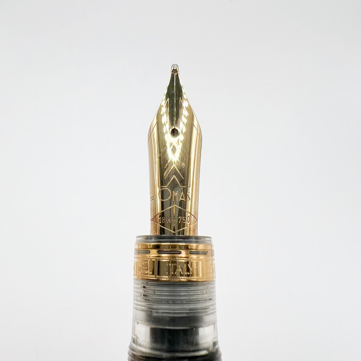 OMAS "Vision" Ogiva Transparent Fluted Demonstrator Fountain Pen - Broad 18kt Gold Nib