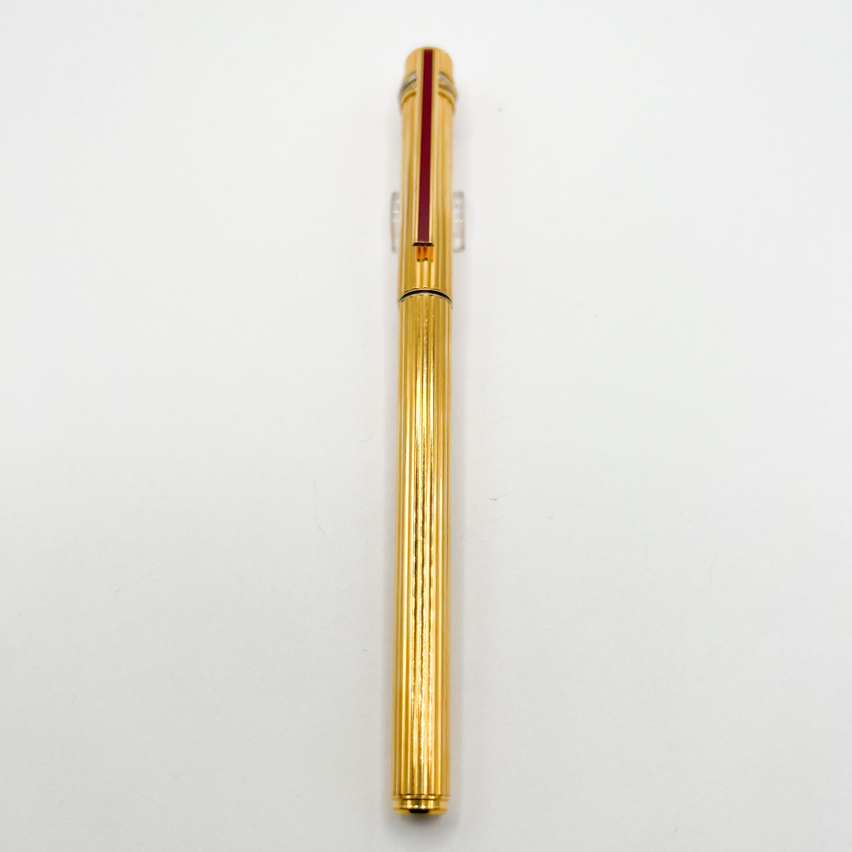 Cartier Gold-Plated Fluted Must de Cartier Fountain Pen - Medium 18kt Gold Nib