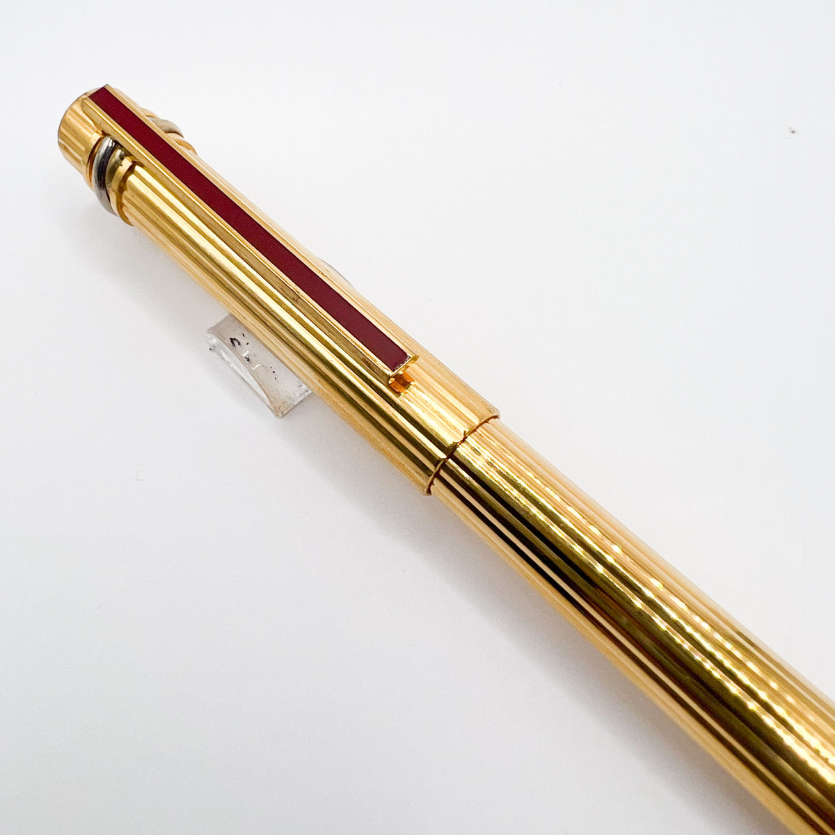 Cartier Gold-Plated Fluted Must de Cartier Fountain Pen - Medium 18kt Gold Nib