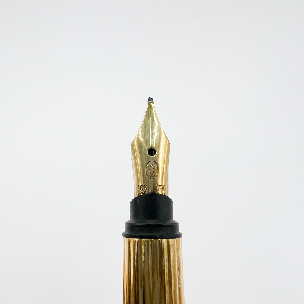 Cartier Gold-Plated Fluted Must de Cartier Fountain Pen - Medium 18kt Gold Nib
