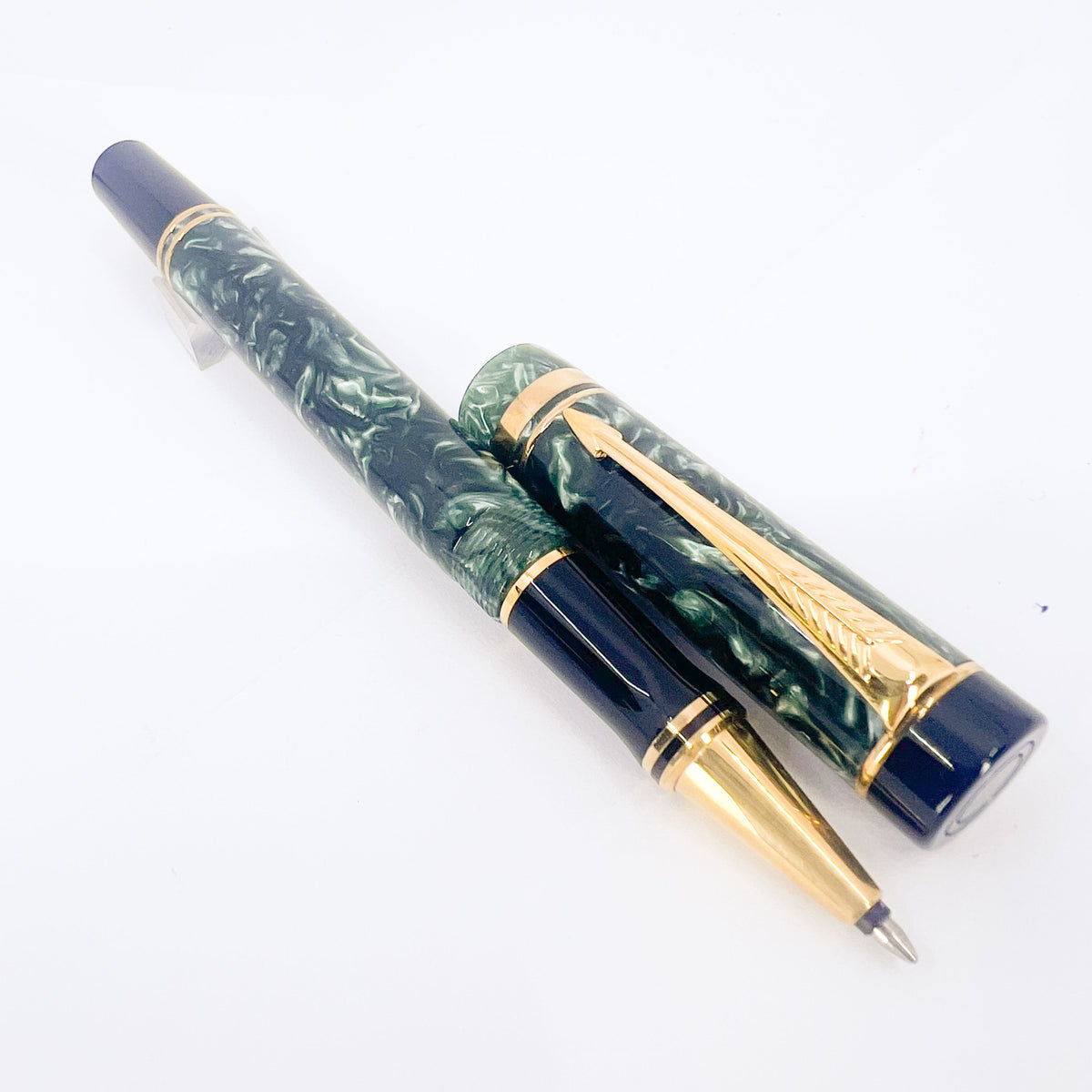 Parker Duofold Marbled Green Rollerball (Circa 1991)
