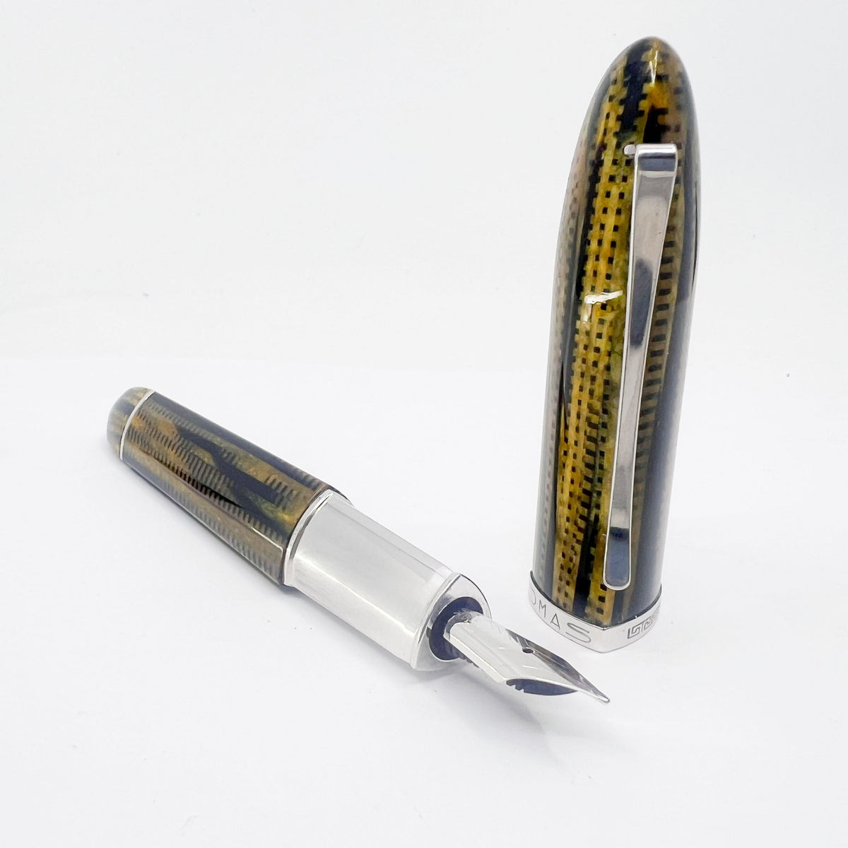 Omas #360 Triangular Burkina Celluloid Fountain Pen - The Scarcest of the Modern OMAS Celluloid Designs - Flexible Medium 18kt Gold Nib