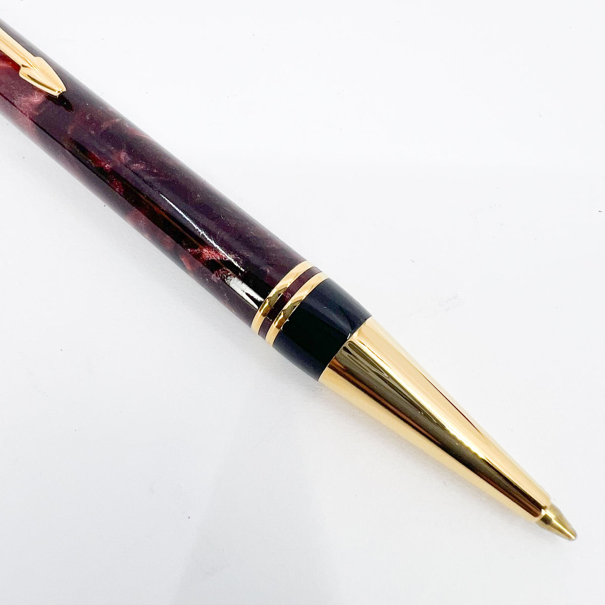 Parker Duofold Marble Maroon Ballpoint Pen - Circa 1991
