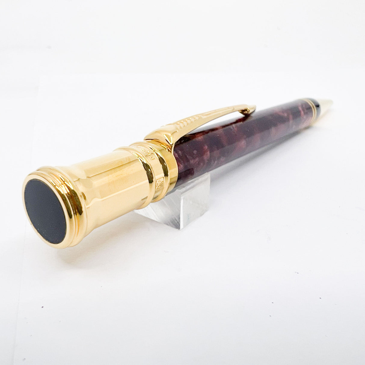 Parker Duofold Marble Maroon Ballpoint Pen - Circa 1991