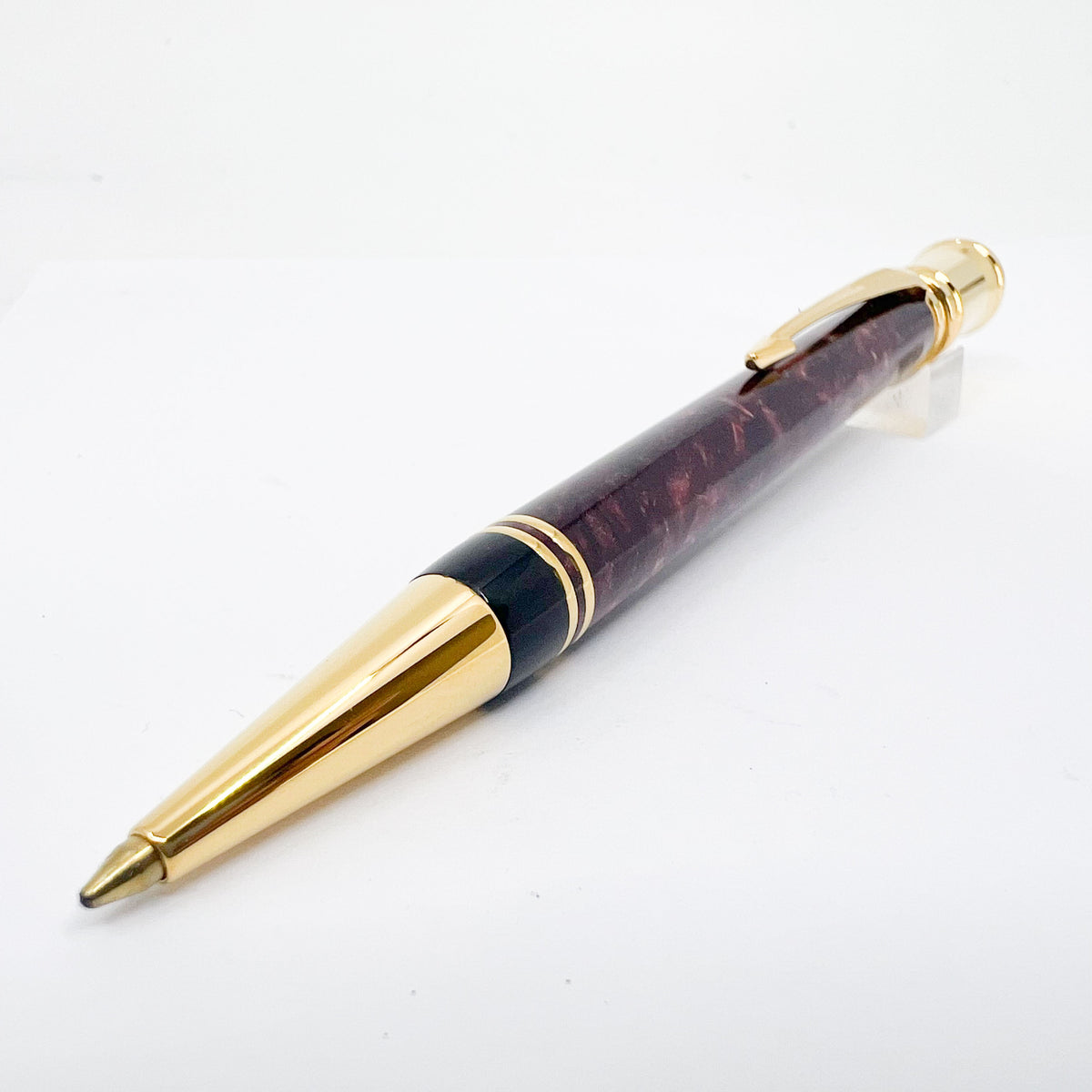 Parker Duofold Marble Maroon Ballpoint Pen - Circa 1991