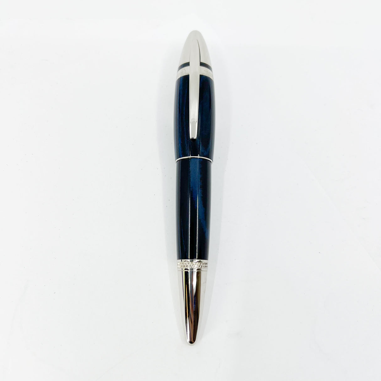 Underwood (London) Piccadilly Ebonite Blue/Black Ripple Fountain Pen - Medium 18kt Gold Nib