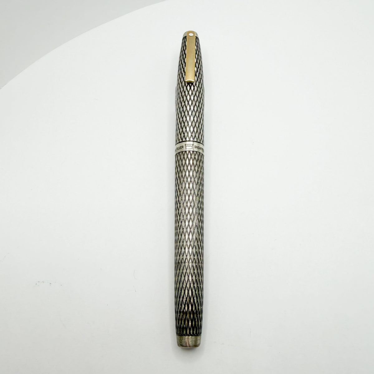 Sheaffer Imperial Sterling Silver Diamond-Shape Design Fountain Pen - Fine 14kt Gold Nib