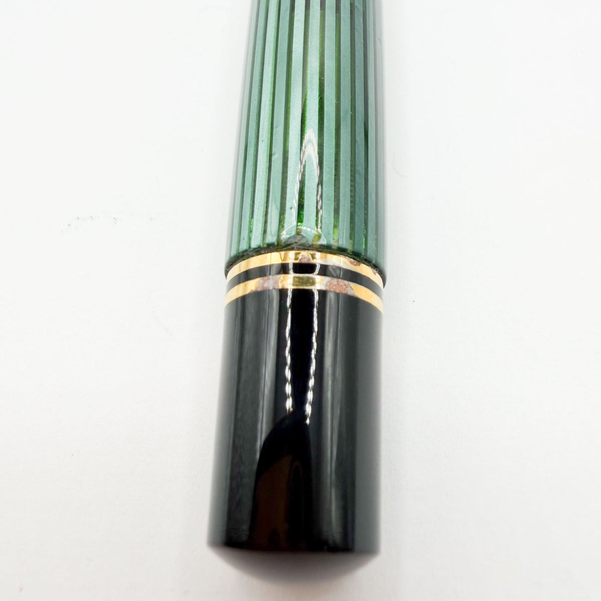 Pelikan Souveran M1000 Black/Green Striped Fountain Pen (Largest) - Fine 18kt Gold Nib