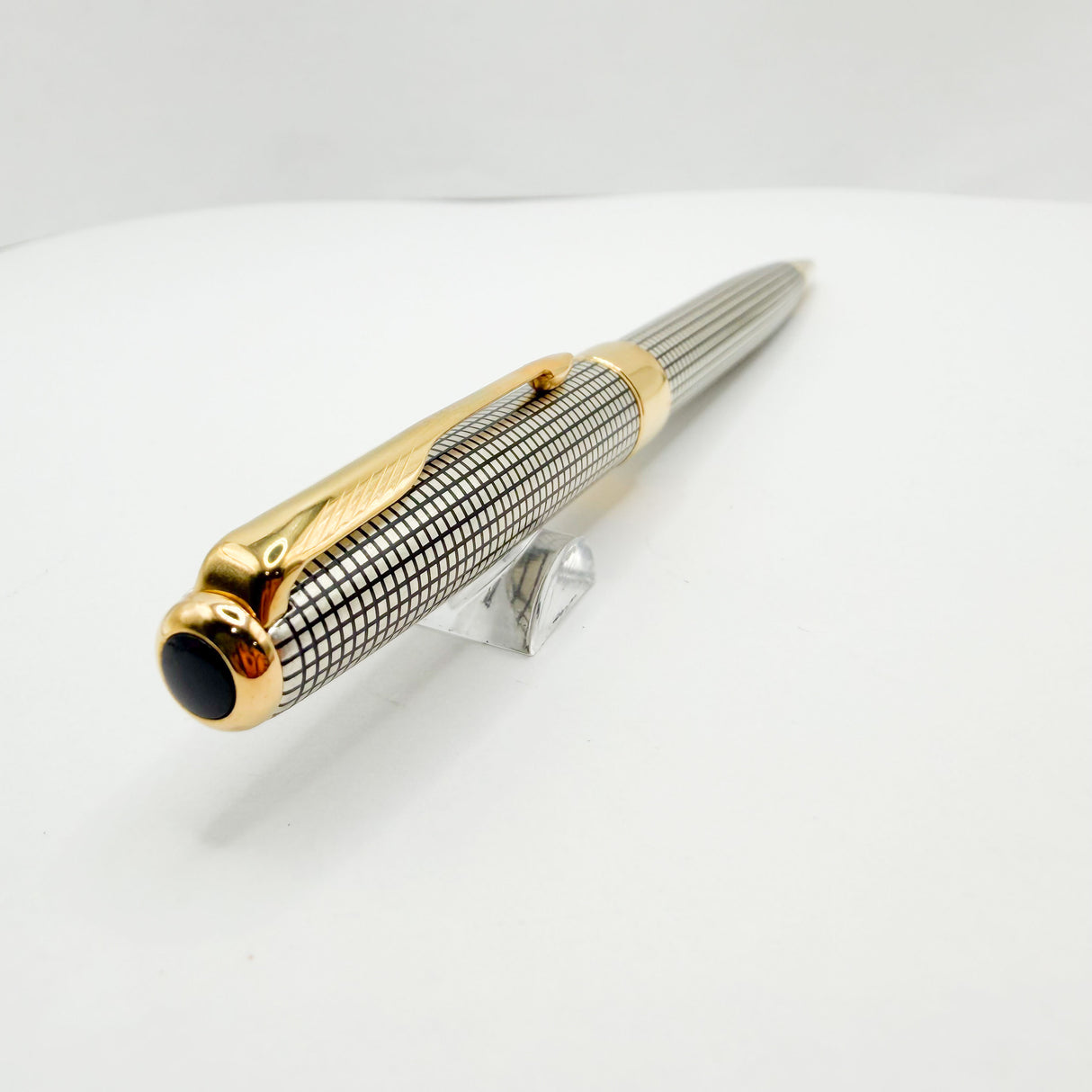 Parker Sonnet Sterling Silver Cisele Cross Hatch Design Ballpoint Pen - Circa 1998