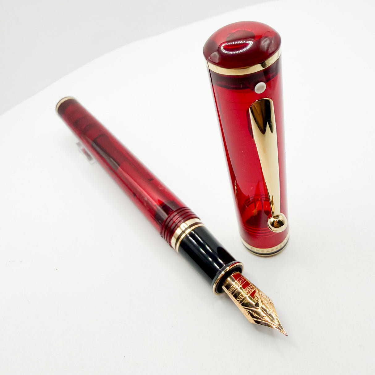 Sheaffer for Levenger Translucent Red Connaisseur Fountain Pen - Fine 14kt Gold Nib