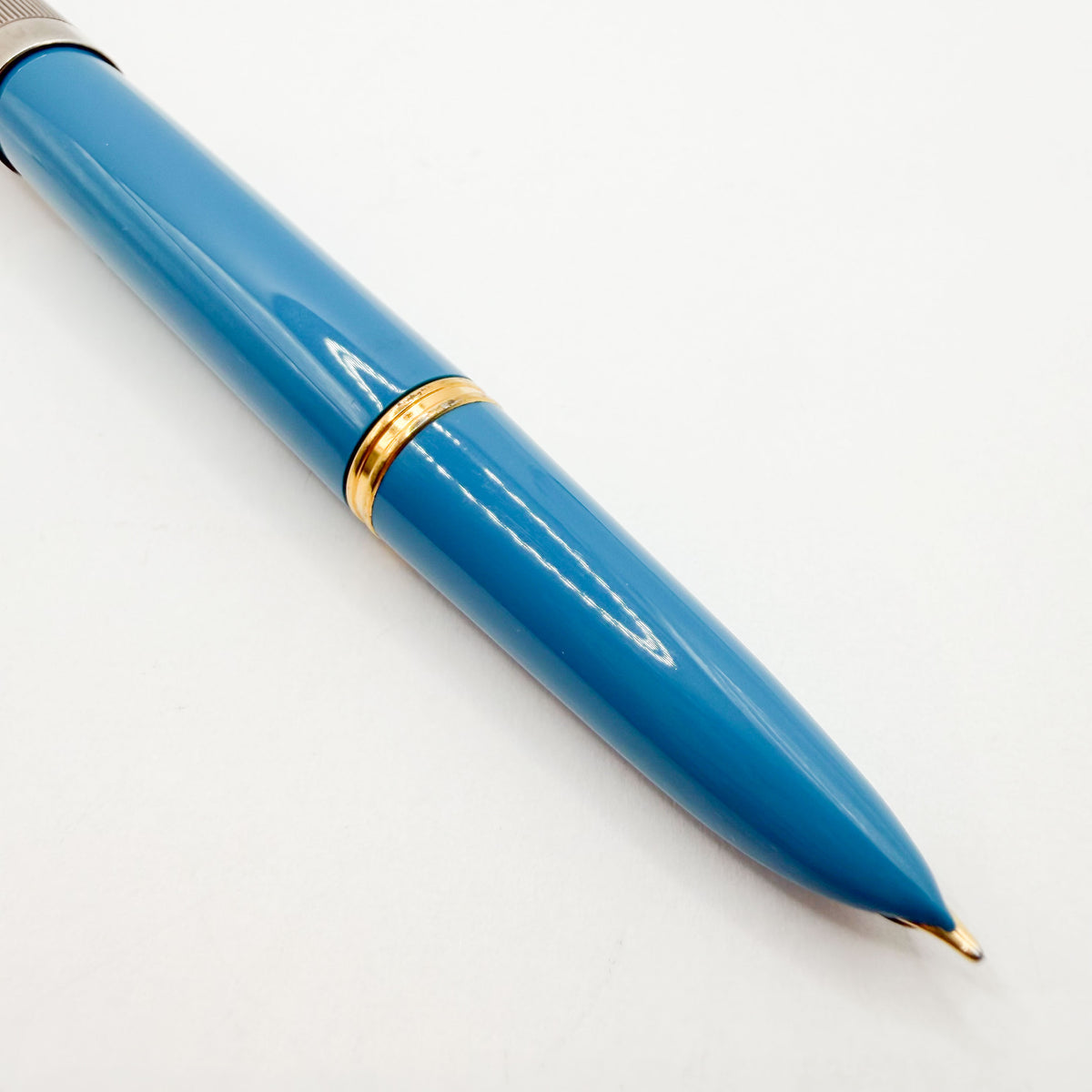 Parker 51 Special Edition Sterling Silver & Vista Blue Fountain Pen - Medium 18kt Gold Nib