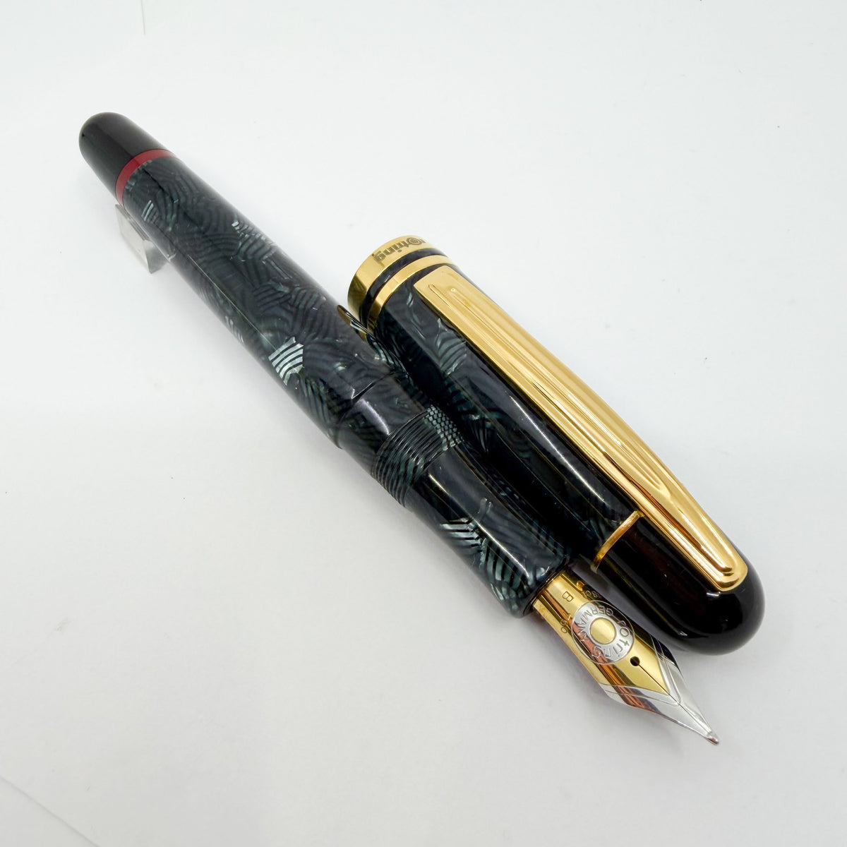 Rotring (German for "Red Ring") Tintenkuli "1928" Celluloid Limited Edition Fountain Pen Celebrating 70 Years of Rotring Pen Production - Medium 18kt Gold Nib + an Interchangeable Stylographic Tubular Point