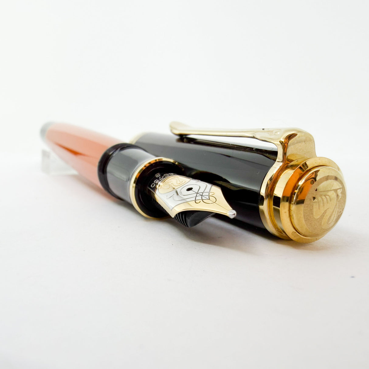 Pelikan M800 Souveran Burnt Orange Fountain Pen - Broad 18kt Gold Nib