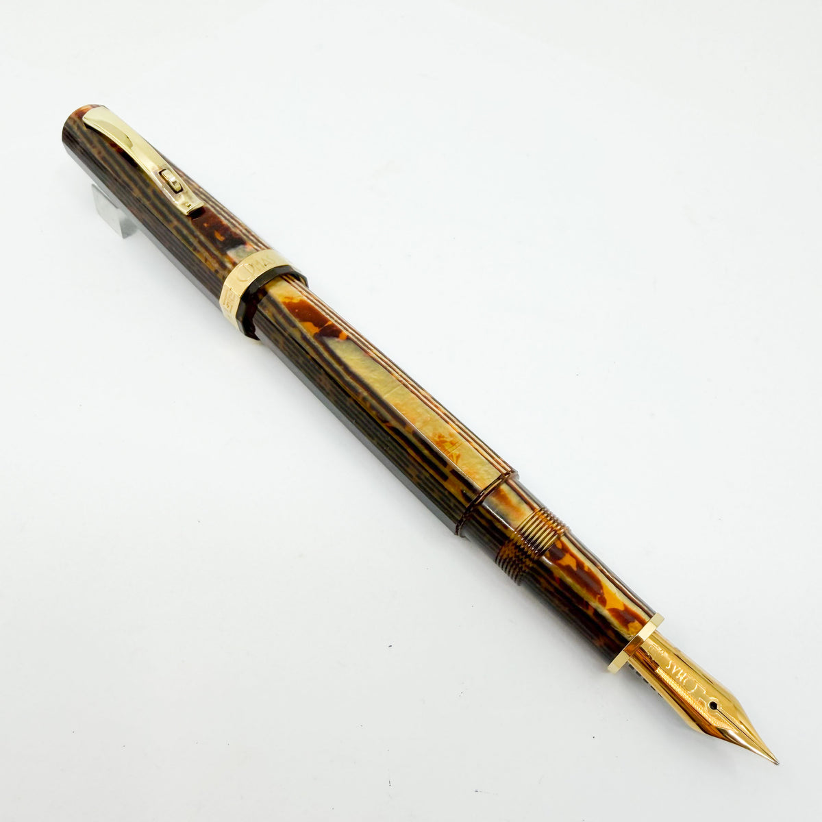 OMAS Arte Italiana Exquisite Arco Bronze Celluloid Full Sized Paragon Milord Fountain Pen (Circa 2010) - Flexible Fine 18kt Gold Nib