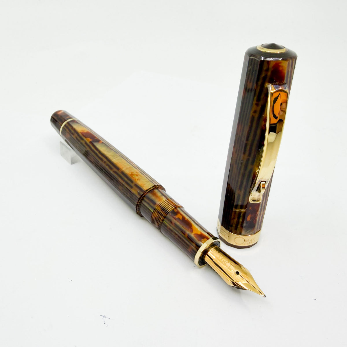 OMAS Arte Italiana Exquisite Arco Bronze Celluloid Full Sized Paragon Milord Fountain Pen (Circa 2010) - Flexible Fine 18kt Gold Nib