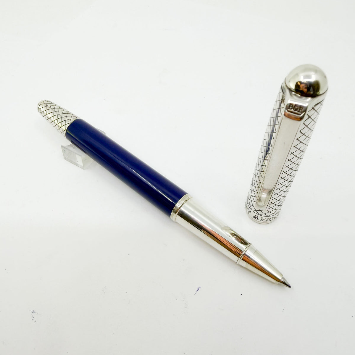 Bossert & Erhard Sterling Silver/Blue Enamel Rollerball