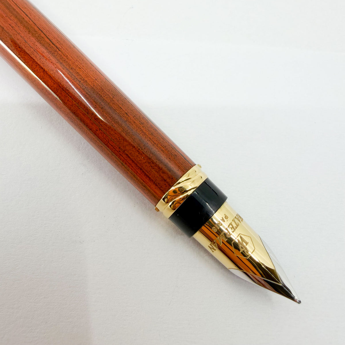 Waterman Liaison Black/Orange Woodgrain Ebonite Fountain Pen - Medium 18kt Gold Nib