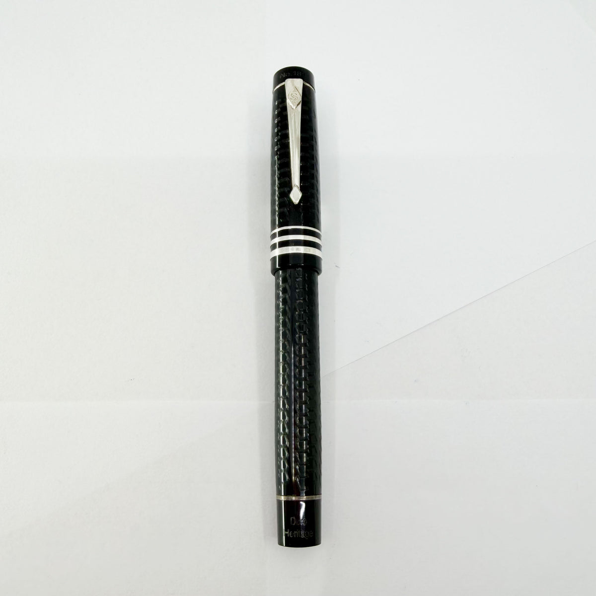 Conway Stewart Duro Heritage Etched Black Limited Edition Fountain Pen - Fine 18kt Gold Nib