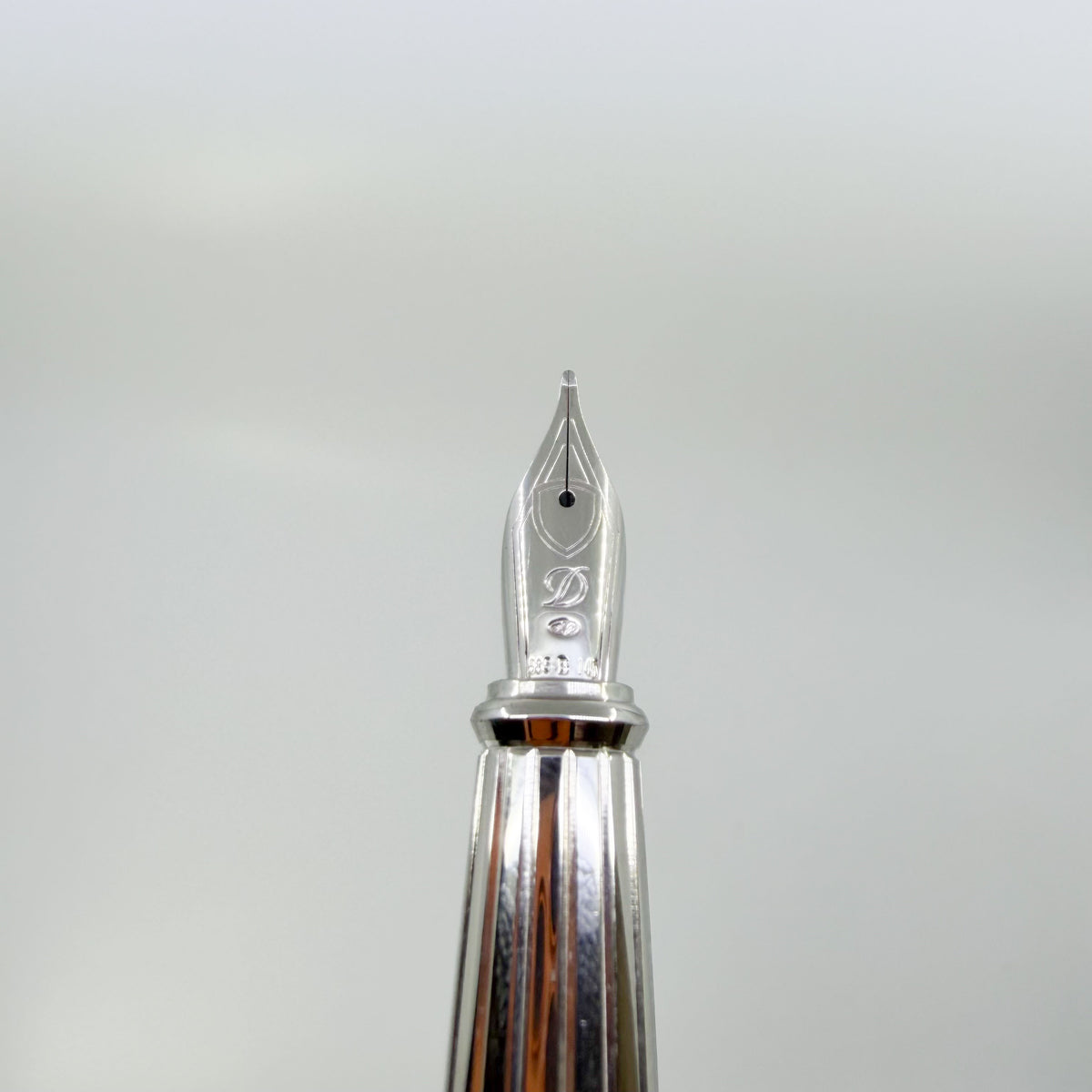 S. T. Dupont Line D Eternity Black Lacquer Large Size Fountain Pen - Palladium Plated Trim - Broad 14kt Gold Nib