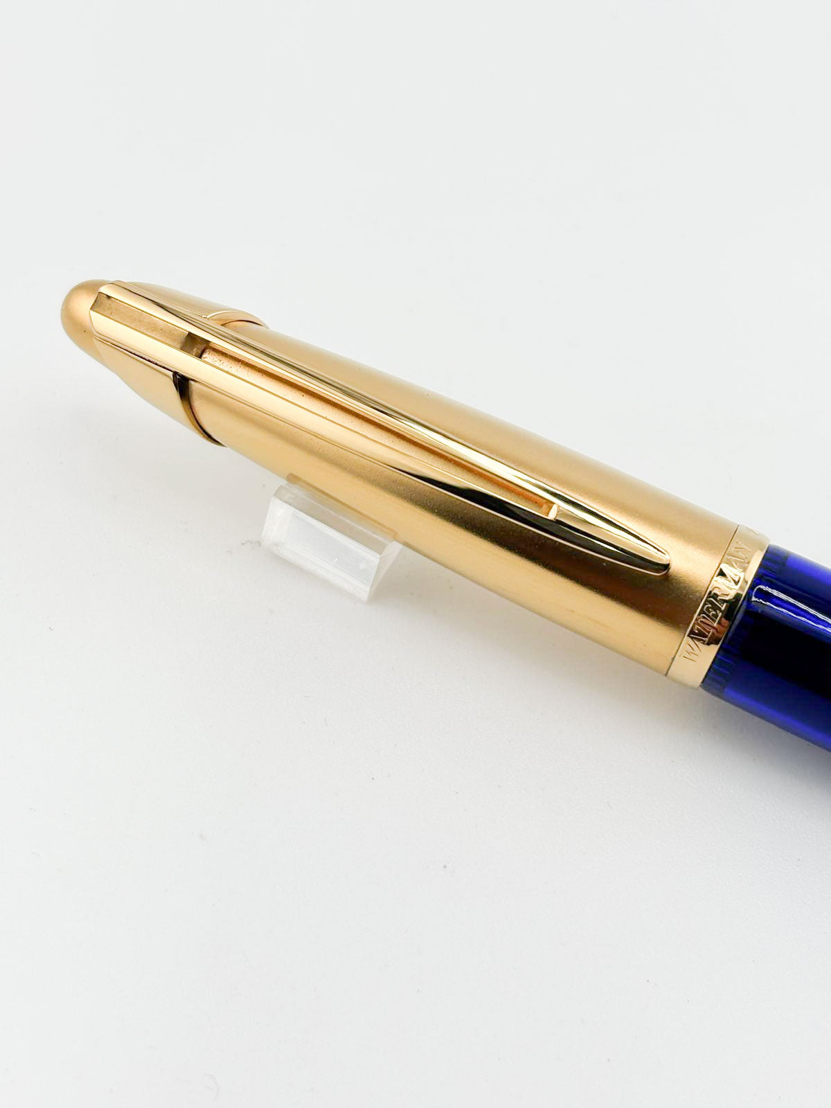Waterman Edson Blue Translucent Fountain Pen - Medium 18kt Gold Nib - Rarely Found in this Mint Condition Any Longer!