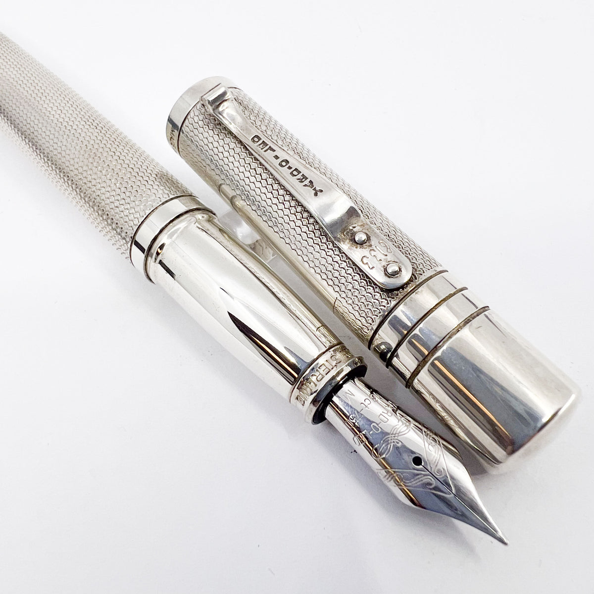 Yard-o-Led Sterling Silver Viceroy Grand Barley Fountain Pen - Medium 18kt Gold Nib